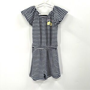 JUMPING BEANS Kid's Blue & White Stripe Lemon Print Casual Romper Size 4T